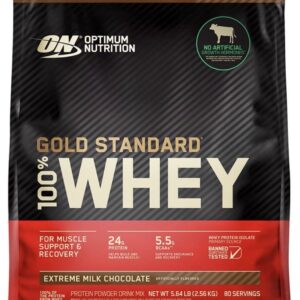 Optimum Nutrition Gold Standard 100% Whey Protein Powder, Extreme Milk Chocolate, 5.64 lbs